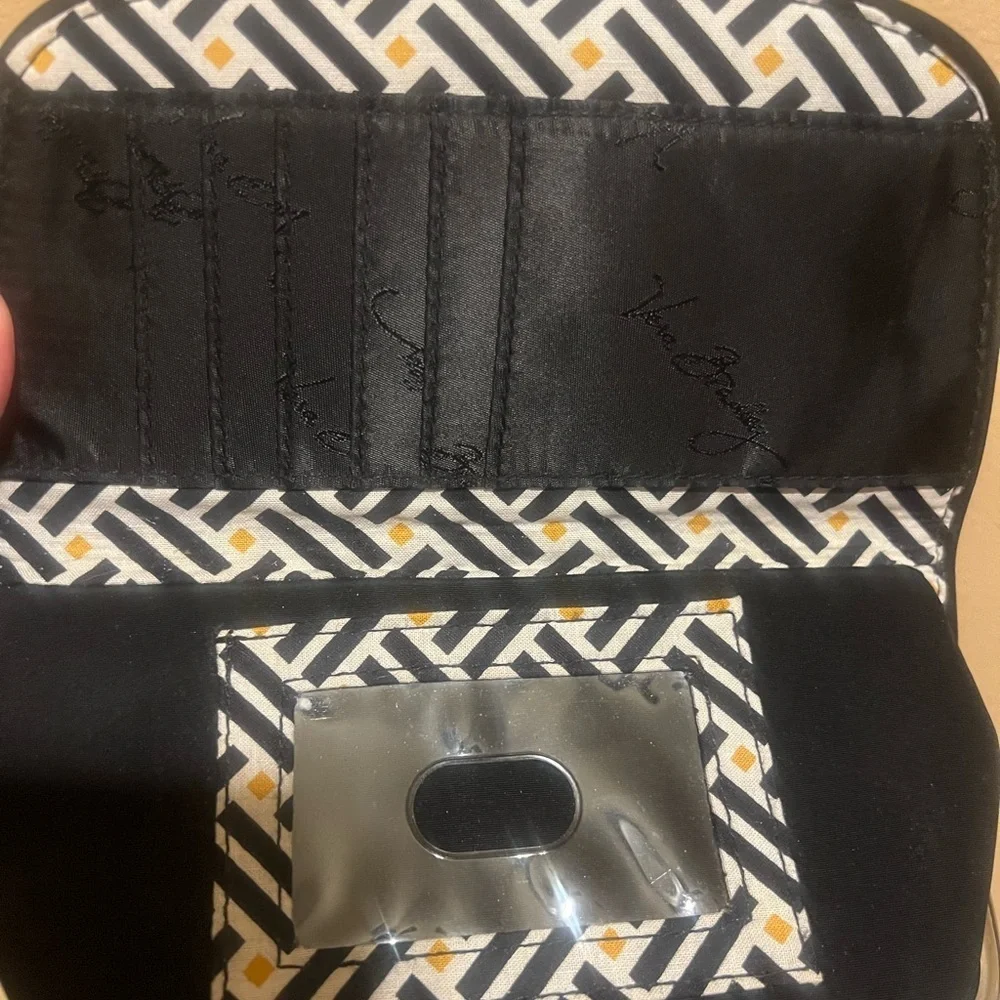 Vera Bradley Black Quilted Women's Clutch Kisslock Coin Purse and Wallet